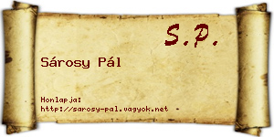 Sárosy Pál névjegykártya