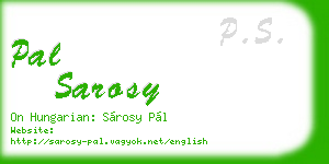 pal sarosy business card