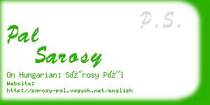 pal sarosy business card
